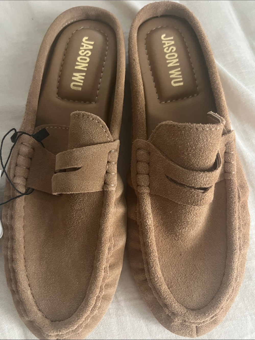 Jason Wu Tan Suede Penny Loafers